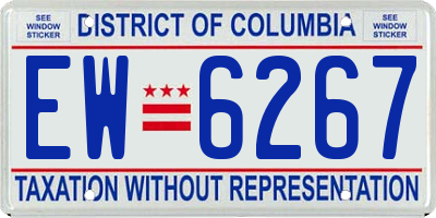 DC license plate EW6267