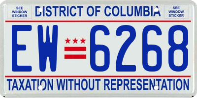 DC license plate EW6268