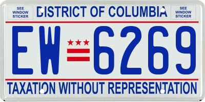 DC license plate EW6269