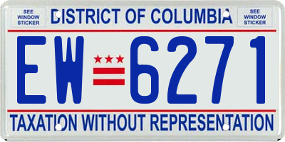 DC license plate EW6271