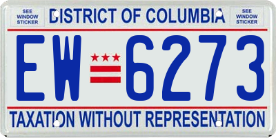DC license plate EW6273