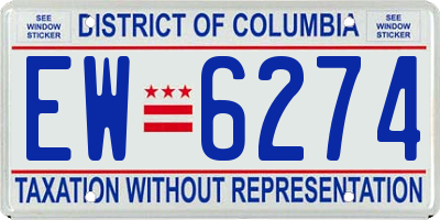 DC license plate EW6274