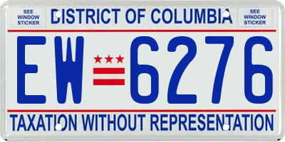 DC license plate EW6276