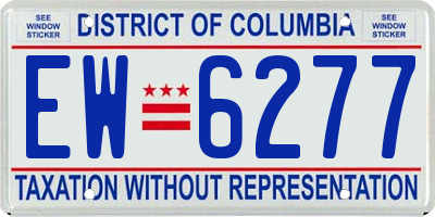DC license plate EW6277