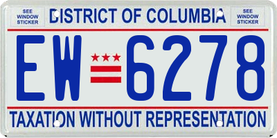 DC license plate EW6278
