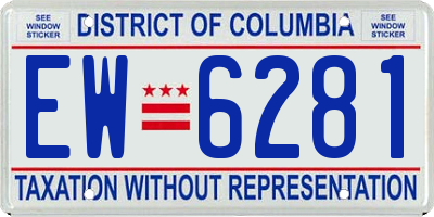 DC license plate EW6281