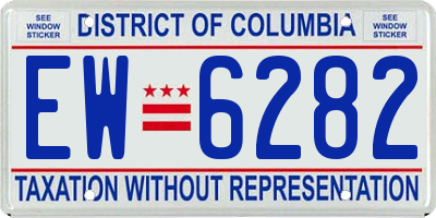 DC license plate EW6282
