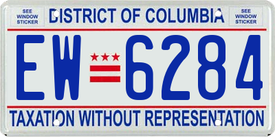 DC license plate EW6284