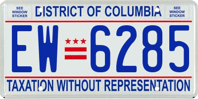 DC license plate EW6285
