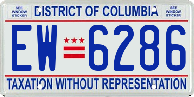 DC license plate EW6286