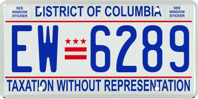 DC license plate EW6289