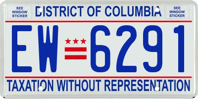 DC license plate EW6291