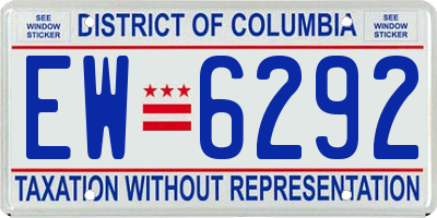 DC license plate EW6292