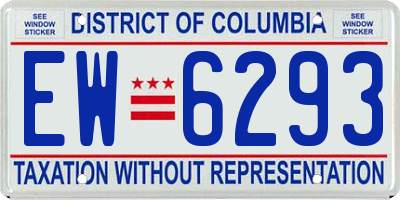 DC license plate EW6293