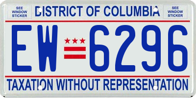 DC license plate EW6296