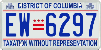 DC license plate EW6297
