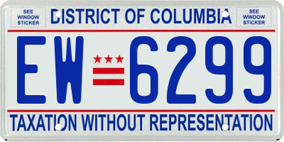 DC license plate EW6299