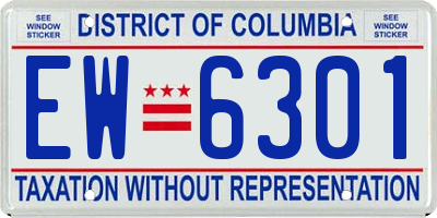 DC license plate EW6301
