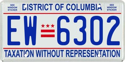 DC license plate EW6302
