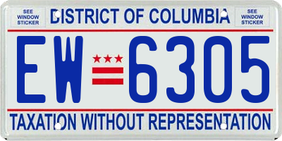 DC license plate EW6305