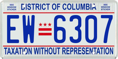 DC license plate EW6307