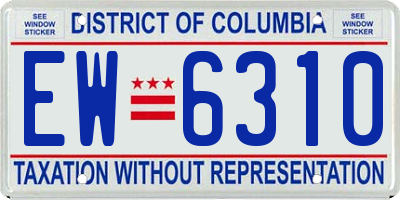 DC license plate EW6310