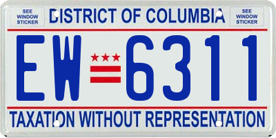 DC license plate EW6311
