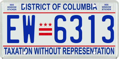 DC license plate EW6313