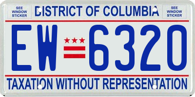 DC license plate EW6320