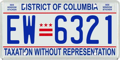 DC license plate EW6321