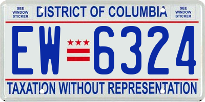 DC license plate EW6324
