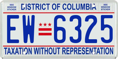 DC license plate EW6325