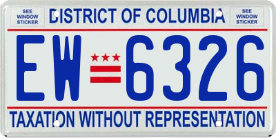 DC license plate EW6326