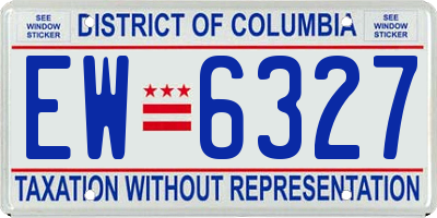 DC license plate EW6327