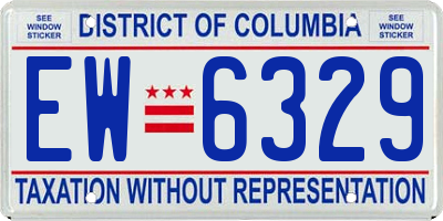 DC license plate EW6329