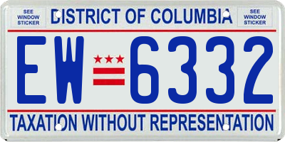 DC license plate EW6332