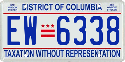 DC license plate EW6338