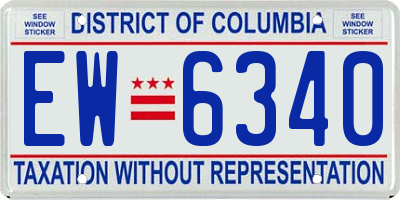 DC license plate EW6340