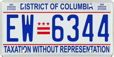 DC license plate EW6344