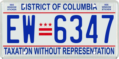 DC license plate EW6347