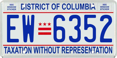 DC license plate EW6352