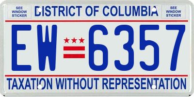DC license plate EW6357