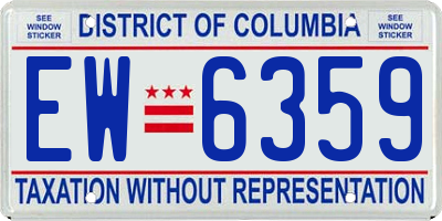 DC license plate EW6359