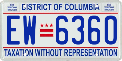 DC license plate EW6360