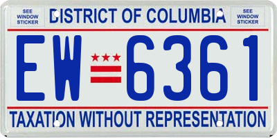 DC license plate EW6361