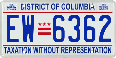 DC license plate EW6362