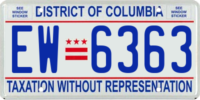 DC license plate EW6363