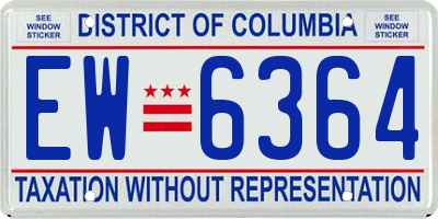 DC license plate EW6364