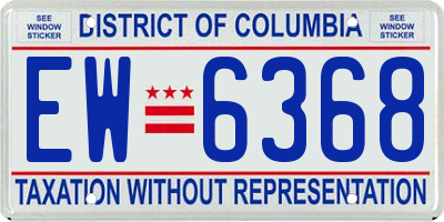 DC license plate EW6368
