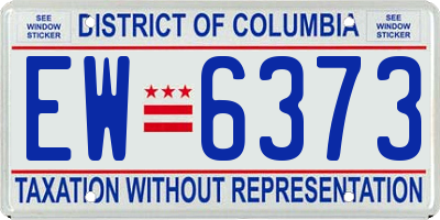 DC license plate EW6373